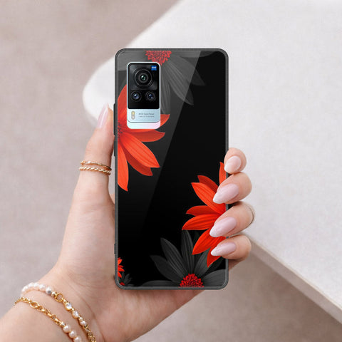 Vivo X60 Pro Cover - Floral Series 2 - HQ Ultra Shine Premium Infinity Glass Soft Silicon Borders Case