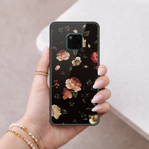 Huawei Mate 20 Pro Cover - Floral Series 2 - HQ Ultra Shine Premium Infinity Glass Soft Silicon Borders Case