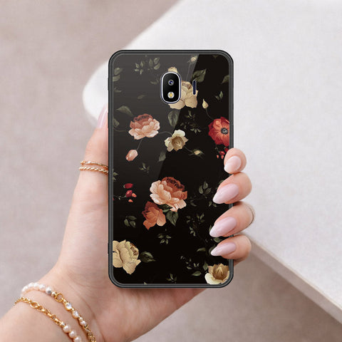 Samsung Galaxy J4 2018 Cover - Floral Series 2 - HQ Ultra Shine Premium Infinity Glass Soft Silicon Borders Case