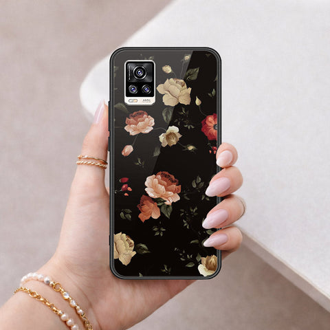 Vivo V20 Cover - Floral Series 2 - HQ Ultra Shine Premium Infinity Glass Soft Silicon Borders Case