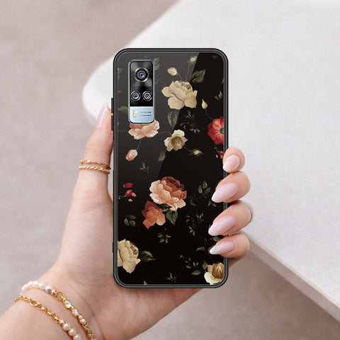 Vivo Y33 Cover - Floral Series 2 - HQ Ultra Shine Premium Infinity Glass Soft Silicon Borders Case