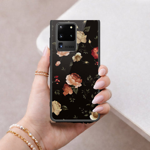 Samsung Galaxy S20 Ultra Cover - Floral Series 2 - HQ Ultra Shine Premium Infinity Glass Soft Silicon Borders Case