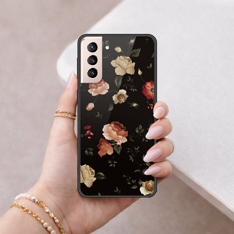 Samsung Galaxy S21 5G Cover - Floral Series 2 - HQ Ultra Shine Premium Infinity Glass Soft Silicon Borders Case