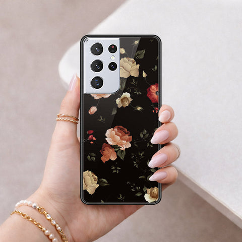 Samsung Galaxy S21 Ultra 5G Cover - Floral Series 2 - HQ Ultra Shine Premium Infinity Glass Soft Silicon Borders Case