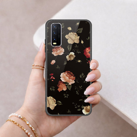 Vivo Y20s Cover - Floral Series 2 - HQ Ultra Shine Premium Infinity Glass Soft Silicon Borders Case