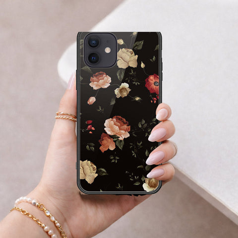 iPhone 12 Mini Cover - Floral Series 2 - HQ Ultra Shine Premium Infinity Glass Soft Silicon Borders Case