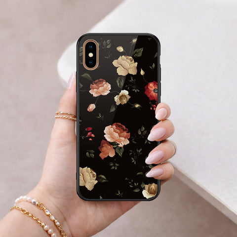 iPhone XS Max - Floral Series 2 - HQ Ultra Shine Premium Infinity Glass Soft Silicon Borders Case