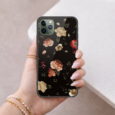 iPhone 11 Pro - Floral Series 2 - HQ Ultra Shine Premium Infinity Glass Soft Silicon Borders Case