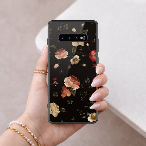 Samsung Galaxy S10 Plus Cover - Floral Series 2 - HQ Ultra Shine Premium Infinity Glass Soft Silicon Borders Case