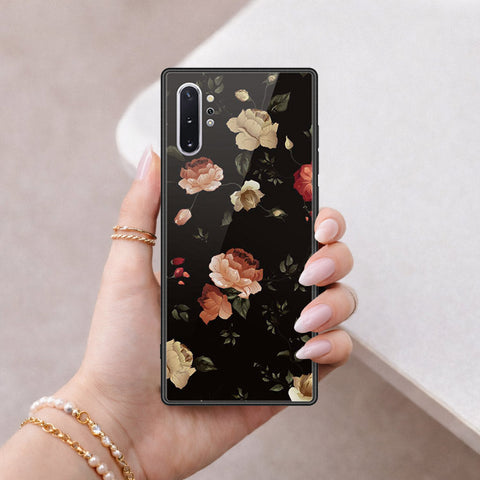 Samsung Galaxy Note 10 Plus Cover - Floral Series 2 - HQ Ultra Shine Premium Infinity Glass Soft Silicon Borders Case