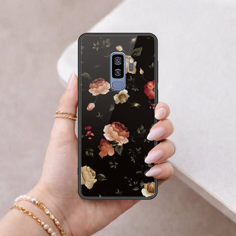Samsung Galaxy S9 Plus Cover - Floral Series 2 - HQ Ultra Shine Premium Infinity Glass Soft Silicon Borders Case