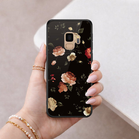 Samsung Galaxy S9 Cover - Floral Series 2 - HQ Ultra Shine Premium Infinity Glass Soft Silicon Borders Case
