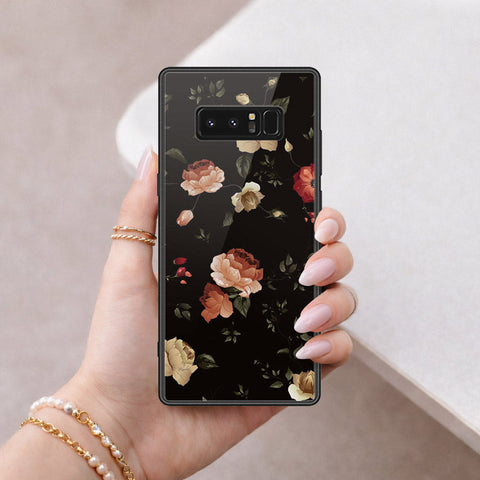 Samsung Galaxy Note 8 Cover - Floral Series 2 - HQ Ultra Shine Premium Infinity Glass Soft Silicon Borders Case