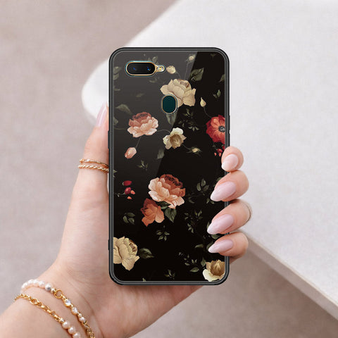 Oppo A7 Cover - Floral Series 2 - HQ Ultra Shine Premium Infinity Glass Soft Silicon Borders Case