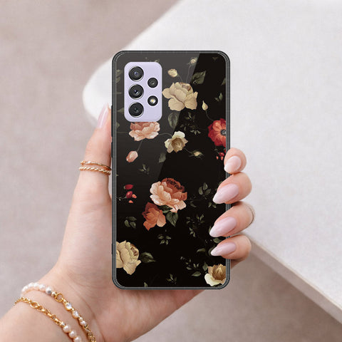 Samsung Galaxy A72 Cover - Floral Series 2 - HQ Ultra Shine Premium Infinity Glass Soft Silicon Borders Case