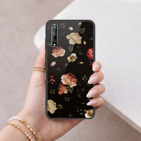 Huawei Y8p Cover - Floral Series 2 - HQ Ultra Shine Premium Infinity Glass Soft Silicon Borders Case