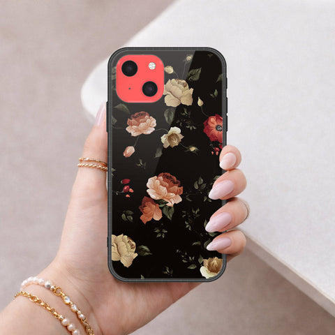 iPhone 13 Mini Cover - Floral Series 2 - HQ Ultra Shine Premium Infinity Glass Soft Silicon Borders Case