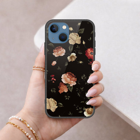 iPhone 13 Cover - Floral Series 2 - HQ Ultra Shine Premium Infinity Glass Soft Silicon Borders Case