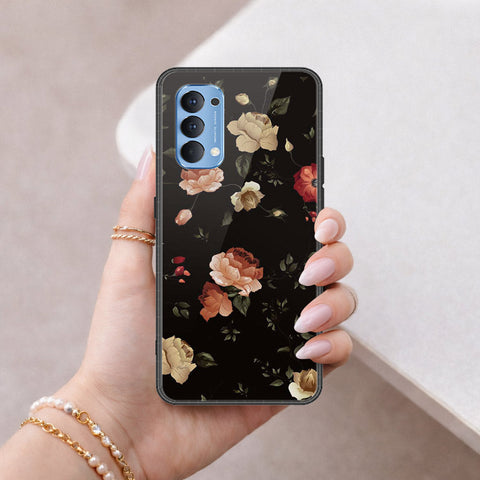 Oppo Reno 4 Cover - Floral Series 2 - HQ Ultra Shine Premium Infinity Glass Soft Silicon Borders Case