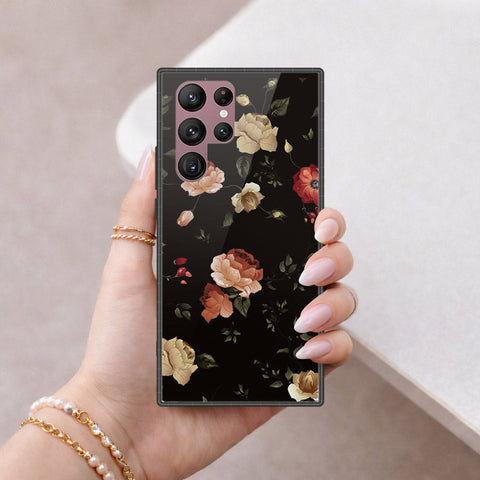 Samsung Galaxy S22 Ultra 5G Cover - Floral Series 2 - HQ Ultra Shine Premium Infinity Glass Soft Silicon Borders Case