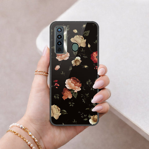 Tecno Camon 17 Cover - Floral Series 2 - HQ Ultra Shine Premium Infinity Glass Soft Silicon Borders Case