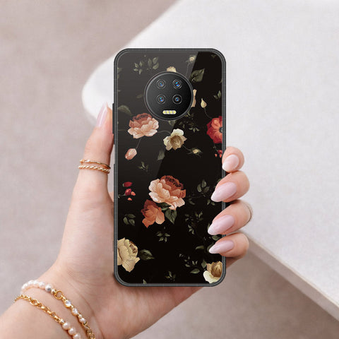 Infinix Note 7 Cover - Floral Series 2 - HQ Ultra Shine Premium Infinity Glass Soft Silicon Borders Case