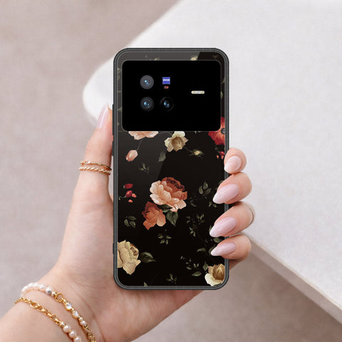 Vivo X80 Cover - Floral Series 2 - HQ Ultra Shine Premium Infinity Glass Soft Silicon Borders Case