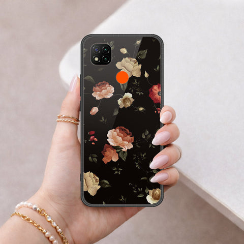 Xiaomi Redmi 9C Cover - Floral Series 2 - HQ Ultra Shine Premium Infinity Glass Soft Silicon Borders Case