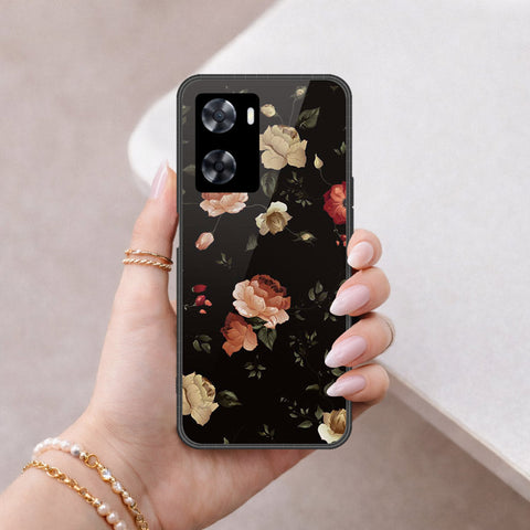 Oppo A57 4G 2022 Cover - Floral Series 2 - HQ Ultra Shine Premium Infinity Glass Soft Silicon Borders Case
