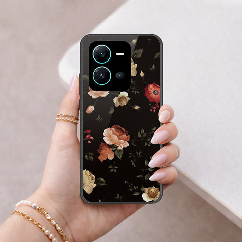 Vivo V25 5G Cover - Floral Series 2 - HQ Ultra Shine Premium Infinity Glass Soft Silicon Borders Case