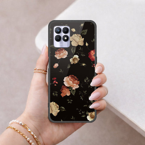 Realme 8i Cover - Floral Series 2 - HQ Ultra Shine Premium Infinity Glass Soft Silicon Borders Case