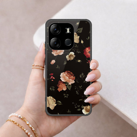 Tecno Spark Go 2023 Cover - Floral Series 2 - HQ Ultra Shine Premium Infinity Glass Soft Silicon Borders Case