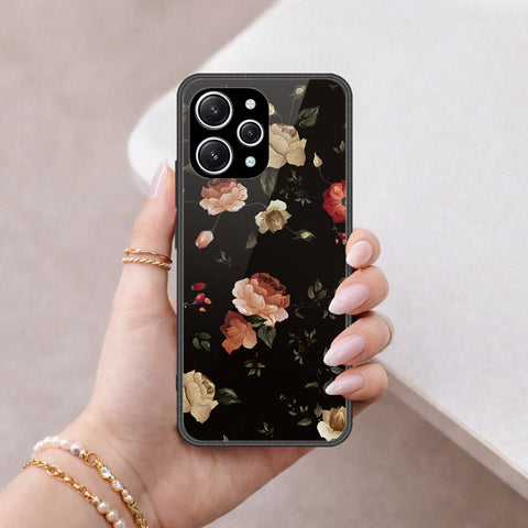 Xiaomi Redmi 12 Cover - Floral Series 2 - HQ Ultra Shine Premium Infinity Glass Soft Silicon Borders Case
