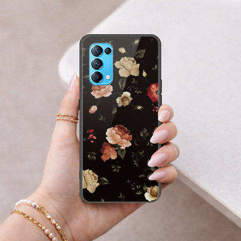 Oppo Reno 5 4G Cover - Floral Series 2 - HQ Ultra Shine Premium Infinity Glass Soft Silicon Borders Case