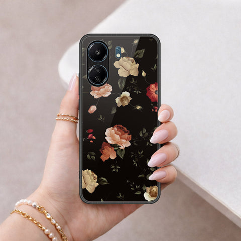 Xiaomi Redmi 13C Cover - Floral Series 2 - HQ Ultra Shine Premium Infinity Glass Soft Silicon Borders Case