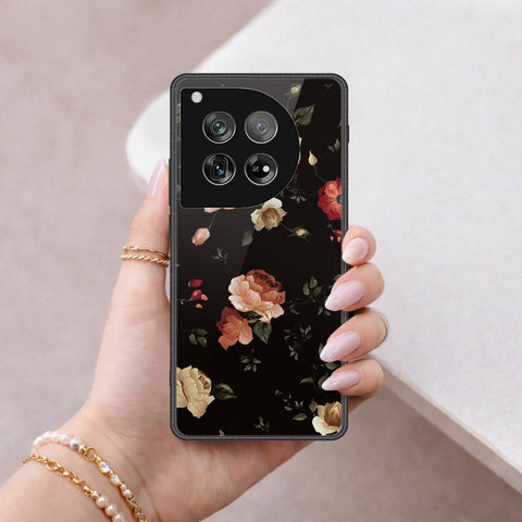OnePlus 12 Cover - Floral Series 2 - HQ Ultra Shine Premium Infinity Glass Soft Silicon Borders Case