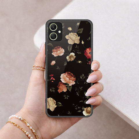 Samsung Galaxy F05 Cover - Floral Series 2 - HQ Ultra Shine Premium Infinity Glass Soft Silicon Borders Case