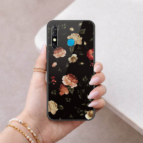 Infinix Hot 8 Cover - Floral Series 2 - HQ Ultra Shine Premium Infinity Glass Soft Silicon Borders Case