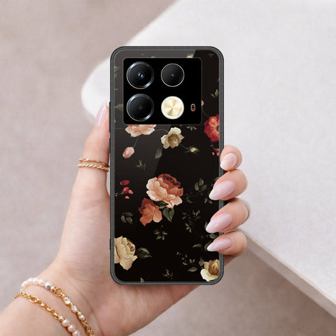 Infinix Note 40 Cover - Floral Series 2 - HQ Ultra Shine Premium Infinity Glass Soft Silicon Borders Case