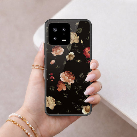 Xiaomi 13 Cover - Floral Series 2 - HQ Ultra Shine Premium Infinity Glass Soft Silicon Borders Case