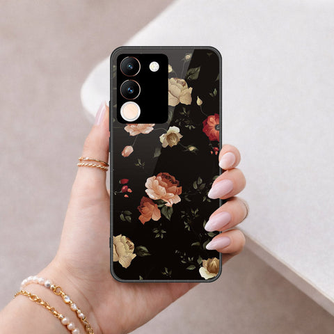 Vivo V29e Cover - Floral Series 2 - HQ Ultra Shine Premium Infinity Glass Soft Silicon Borders Case