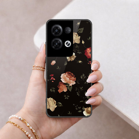 Oppo Reno 8 Pro  Cover - Floral Series 2 - HQ Ultra Shine Premium Infinity Glass Soft Silicon Borders Case