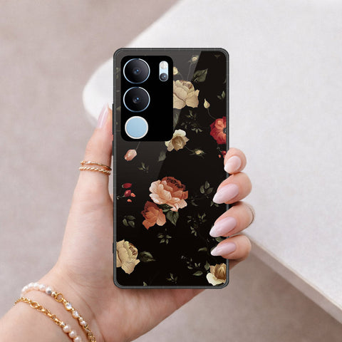 Vivo S17 Cover - Floral Series 2 - HQ Ultra Shine Premium Infinity Glass Soft Silicon Borders Case