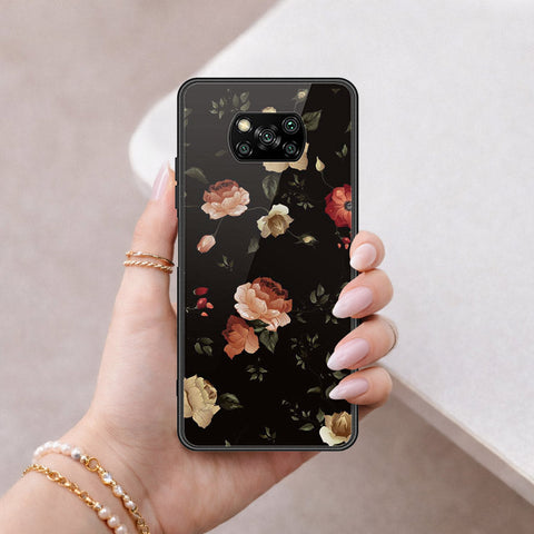 Xiaomi Poco X3 Cover - Floral Series 2 - HQ Ultra Shine Premium Infinity Glass Soft Silicon Borders Case