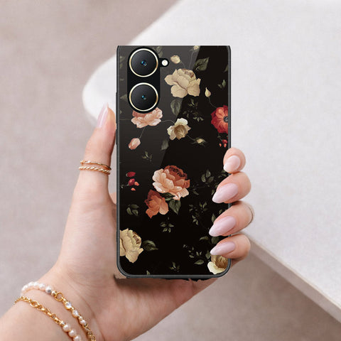 Vivo Y18 Cover - Floral Series 2 - HQ Ultra Shine Premium Infinity Glass Soft Silicon Borders Case