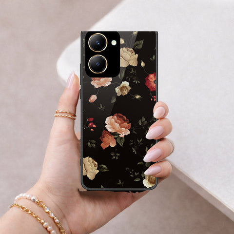 Vivo Y27s Cover - Floral Series 2 - HQ Ultra Shine Premium Infinity Glass Soft Silicon Borders Case