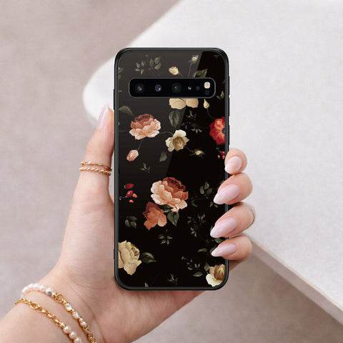Samsung Galaxy S10 5G Cover - Floral Series 2 - HQ Ultra Shine Premium Infinity Glass Soft Silicon Borders Case