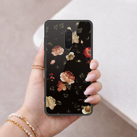 Xiaomi Pocophone F1 Cover - Floral Series 2 - HQ Ultra Shine Premium Infinity Glass Soft Silicon Borders Case