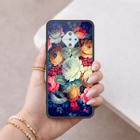Vivo Y51 (2020 September) Cover - Floral Series 2 - HQ Ultra Shine Premium Infinity Glass Soft Silicon Borders Case