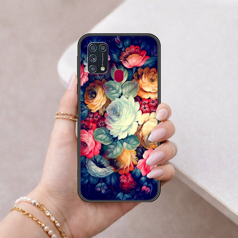 Samsung Galaxy F41 Cover - Floral Series 2 - HQ Ultra Shine Premium Infinity Glass Soft Silicon Borders Case